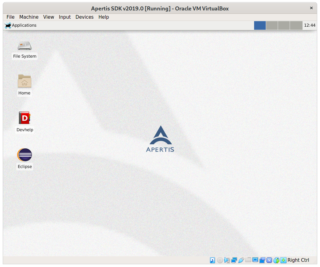 300px|thumb|Apertis SDK image running in a VM